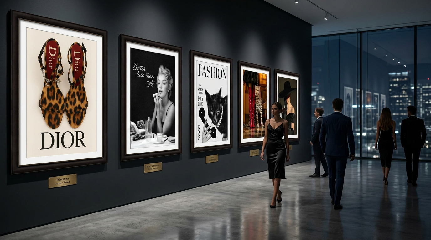 Modern wall art displayed in a stylish living room setting