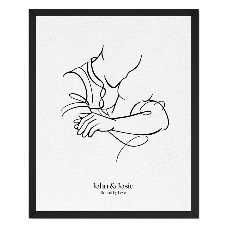 Posters Personalized Bound By Love Print: Couple Embrace Poster and Canvas