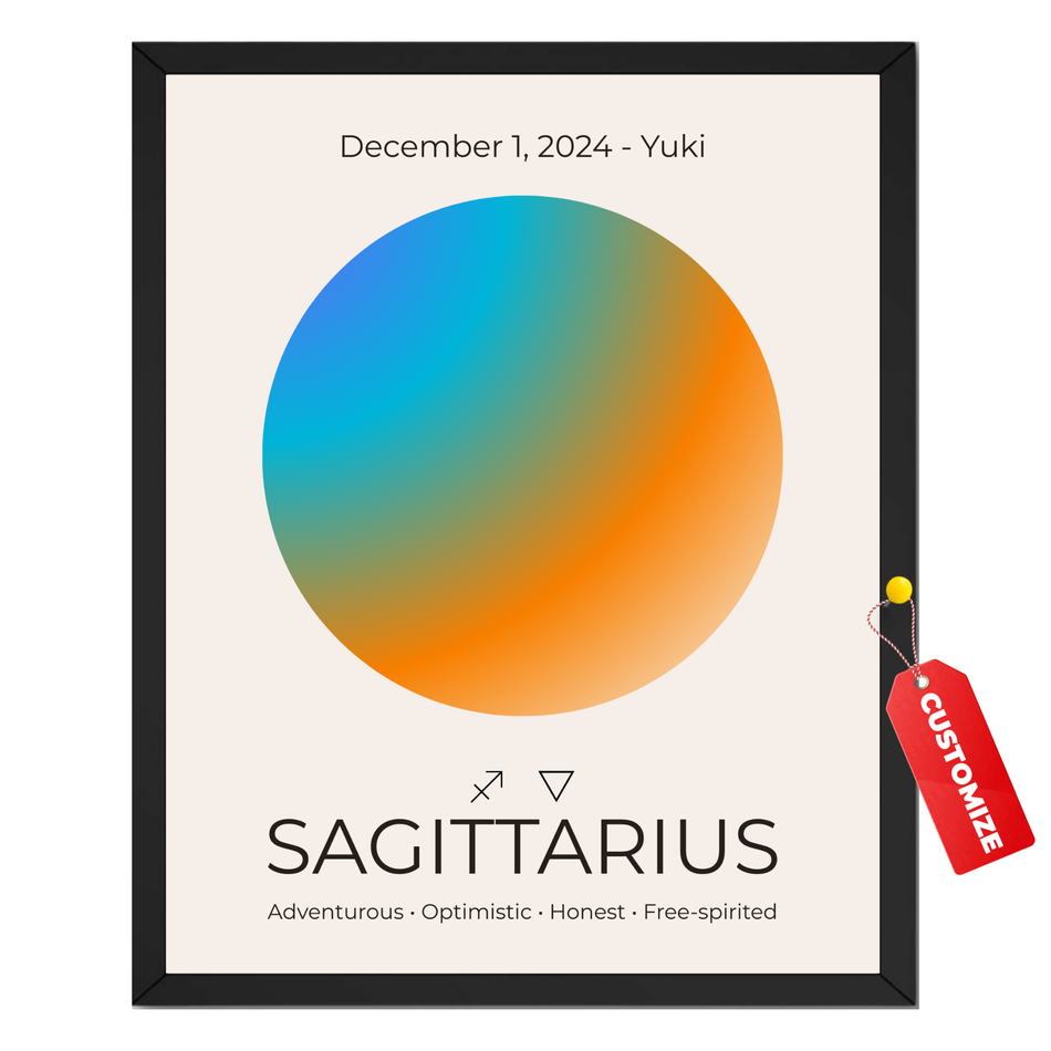 Personalized Custom Horoscope Print: Sagittarius Zodiac Name Poster