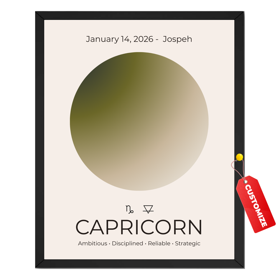 Personalized Capricorn Zodiac Print - Custom Birth Date Poster