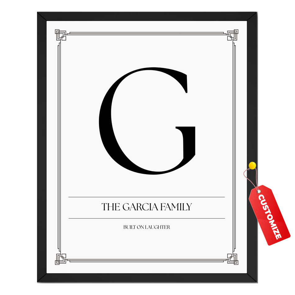 Personalized Family Monogram Print: Customized Last Name Poster and Canvas
