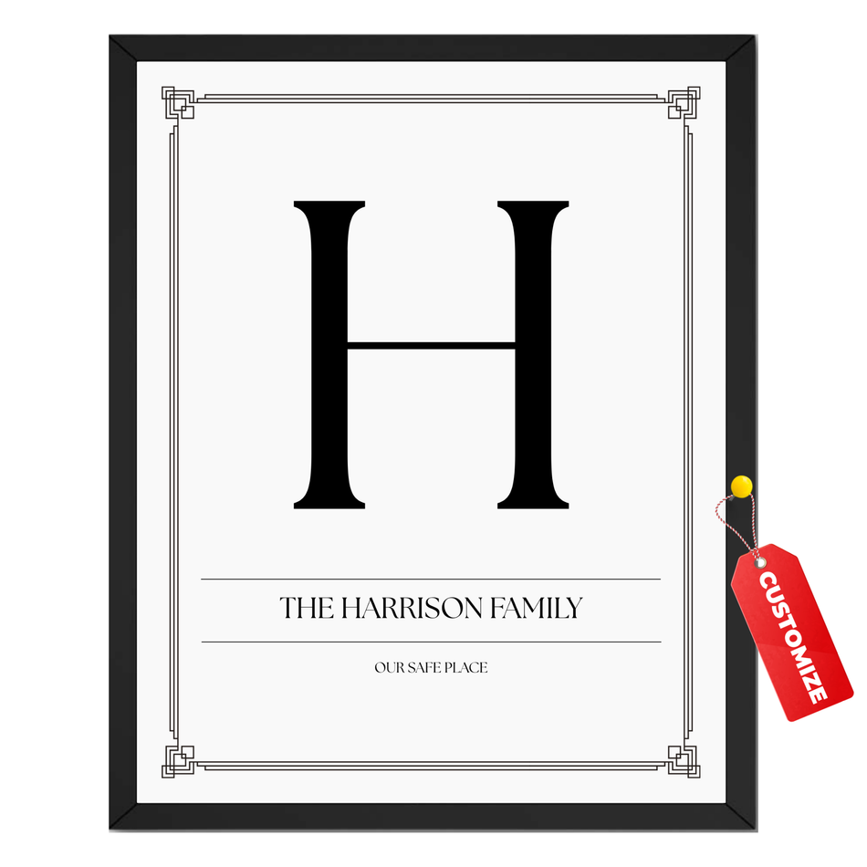 Personalized Custom Family Print: Customized Surname Initial Poster and Canvas