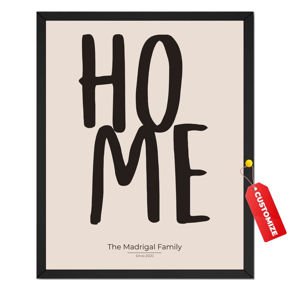 Personalized Home Print: Custom Family Names Poster and Canvas