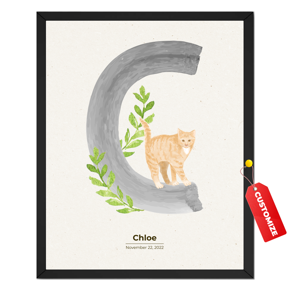 Personalized Baby Name Wall Art Print - Custom Alphabet Letter Poster