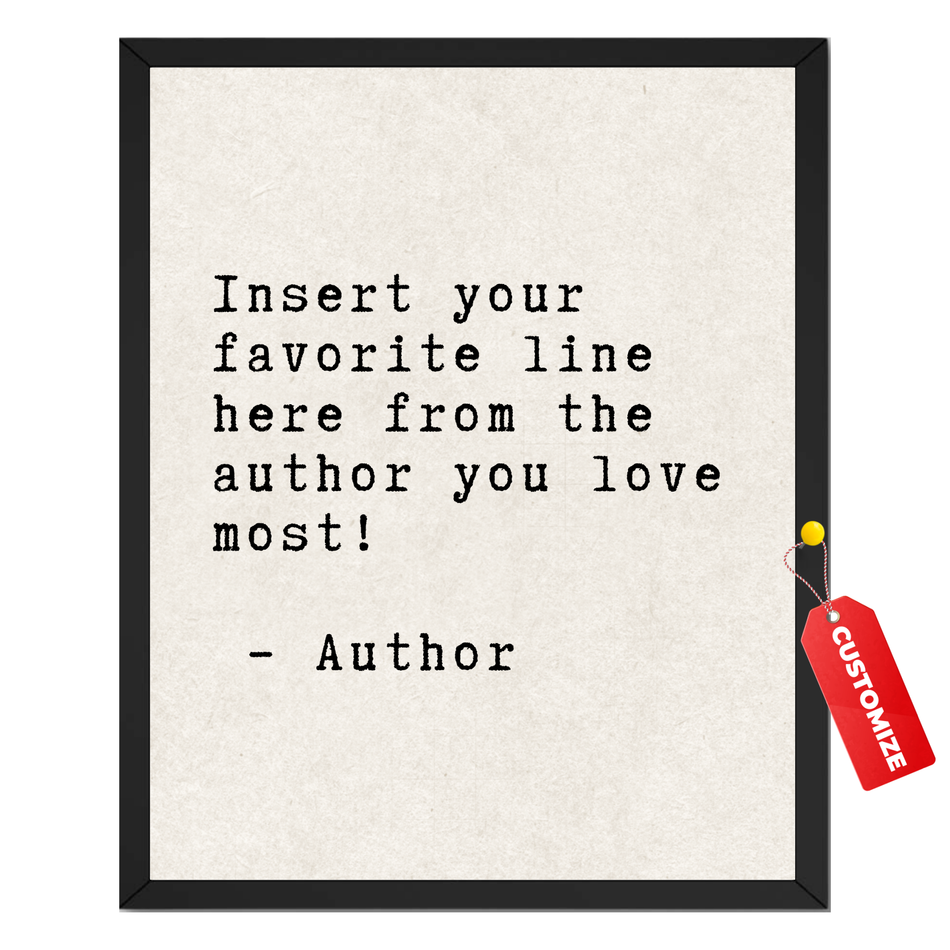 Personalized Quote Text Print – Custom Author Poster and Canvas