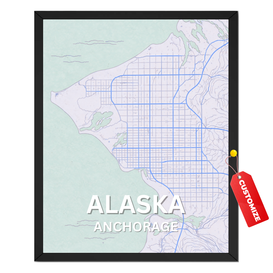 Personalized Anchorage Alaska Print – Custom City Map Poster and Canvas