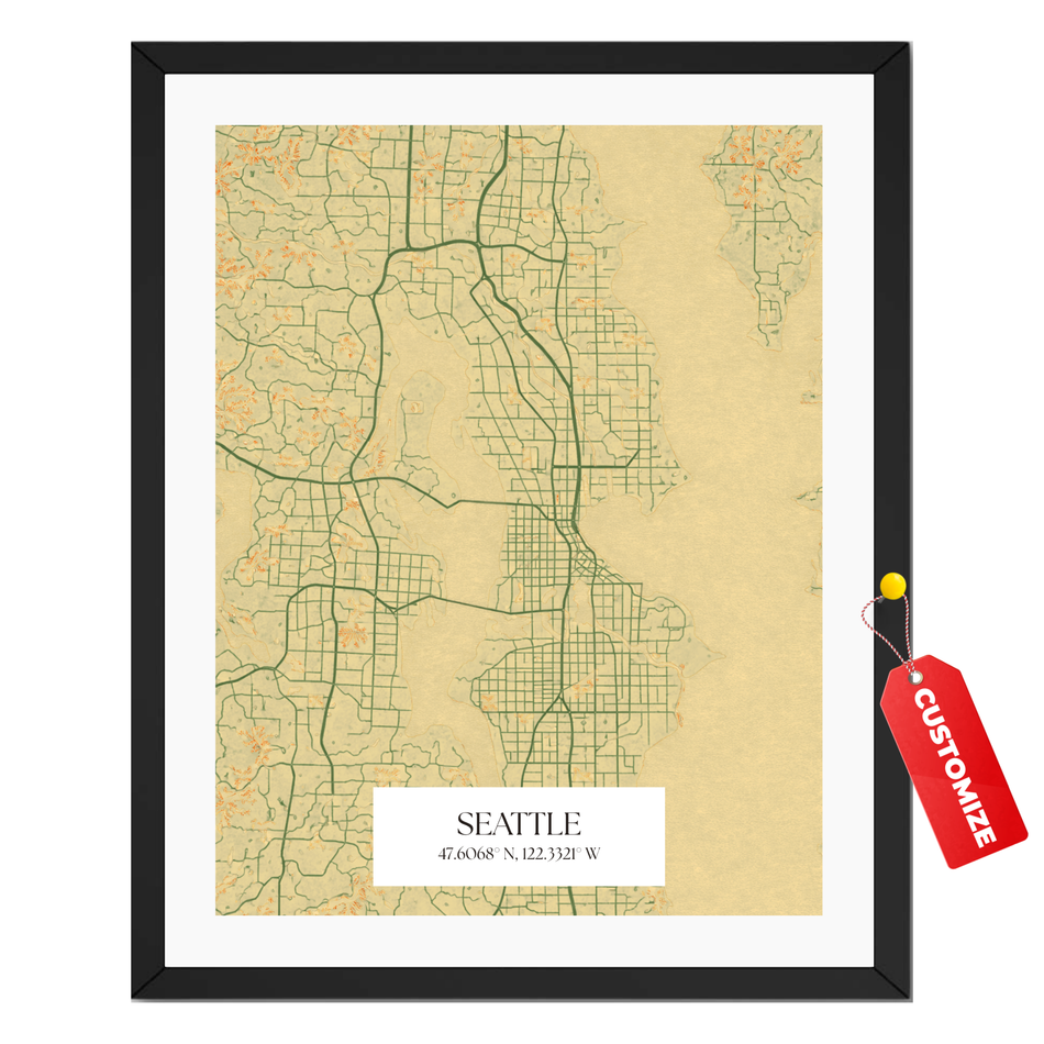 Personalized Chicago City Map Print – Custom Coordinates Poster and Canvas