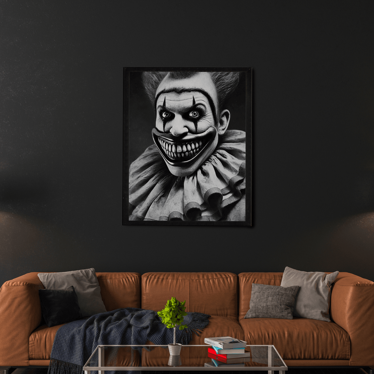 InkFlow Vintage Scary Clown Poster - Retro Circus Print - Halloween Art - Freak Show Art - Gift for Men & Women - Gothic Wall Decor for Bedroom, Living Room or Office - 8x10 UNFRAMED Wall Art - Infinity Beyond Crafts