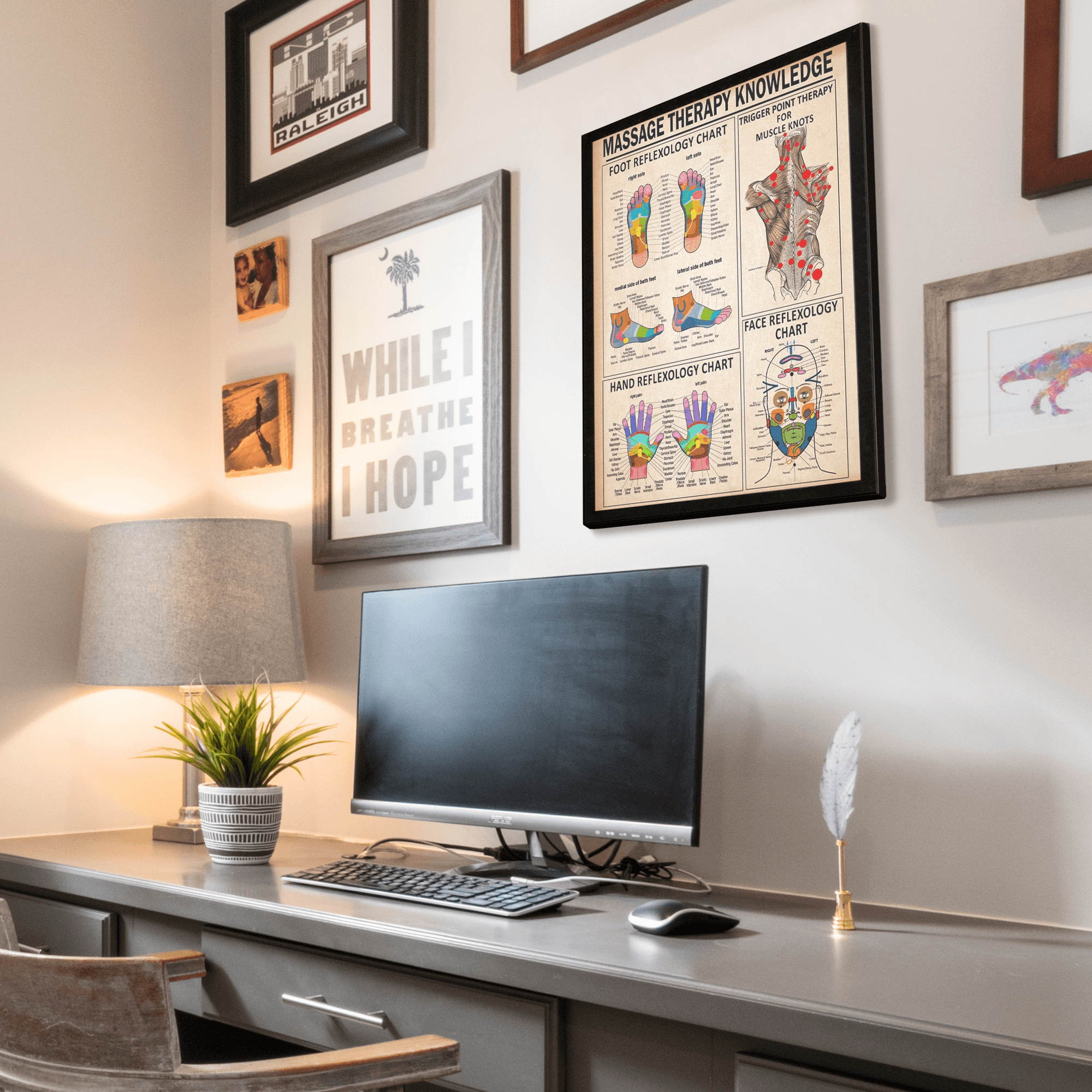 InkFlow Reflexology & Massage Therapy Poster - Infographic & Typography Art - Educational Wall Decor for Living Room, Office or Therapy Room - 8x10 Unframed Wall Art - Infinity Beyond Crafts