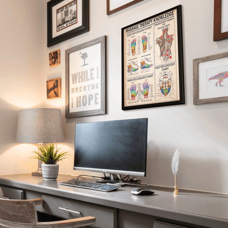 InkFlow Reflexology & Massage Therapy Poster - Infographic & Typography Art - Educational Wall Decor for Living Room, Office or Therapy Room - 8x10 Unframed Wall Art - Infinity Beyond Crafts