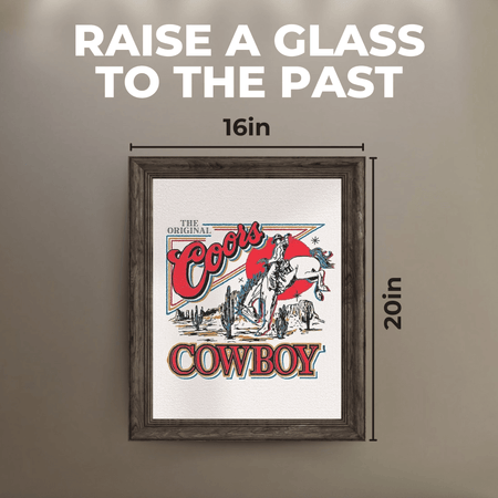 InkFlow Vintage Cowboy Beer Poster - Classic Beer Label Print - Retro Advertising Art - American Icon Art - Graffiti Art - Great Bedroom or Living Room Decor - 8x10 UNFRAMED Wall Art - Infinity Beyond Crafts