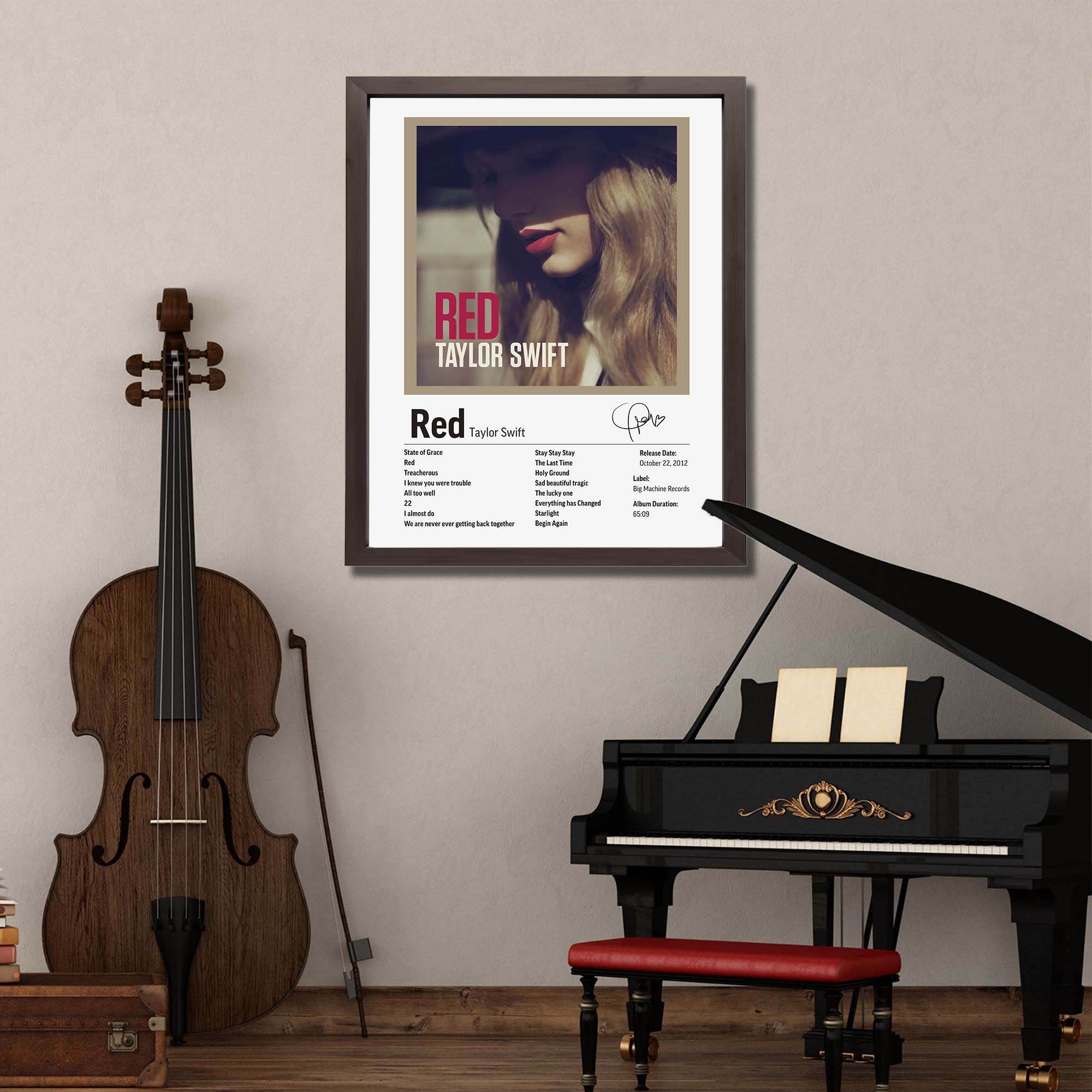 InkFlow Red Album Poster - Vibrant Music Art Print, Stylish Wall Decor for Home or Office, Perfect Gift for Fans of Pop and Country Music - 11x14 Unframed Canvas Wall Art - Infinity Beyond Crafts