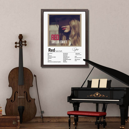 InkFlow Red Album Poster - Vibrant Music Art Print, Stylish Wall Decor for Home or Office, Perfect Gift for Fans of Pop and Country Music - 11x14 Unframed Canvas Wall Art - Infinity Beyond Crafts