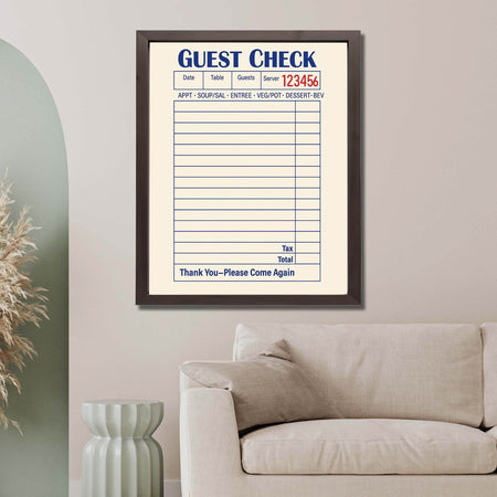InkFlow Blank Guest Check Poster - Simple, Elegant Design for Customizable Wall Art, Perfect for Restaurants, Cafes, or Unique Home Décor and Personalized Statements - Unframed Wall Art - Infinity Beyond Crafts