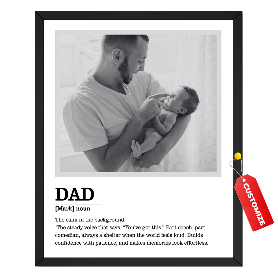Personalized Dad Definition Print | Custom Photo Father Quote Wall Art