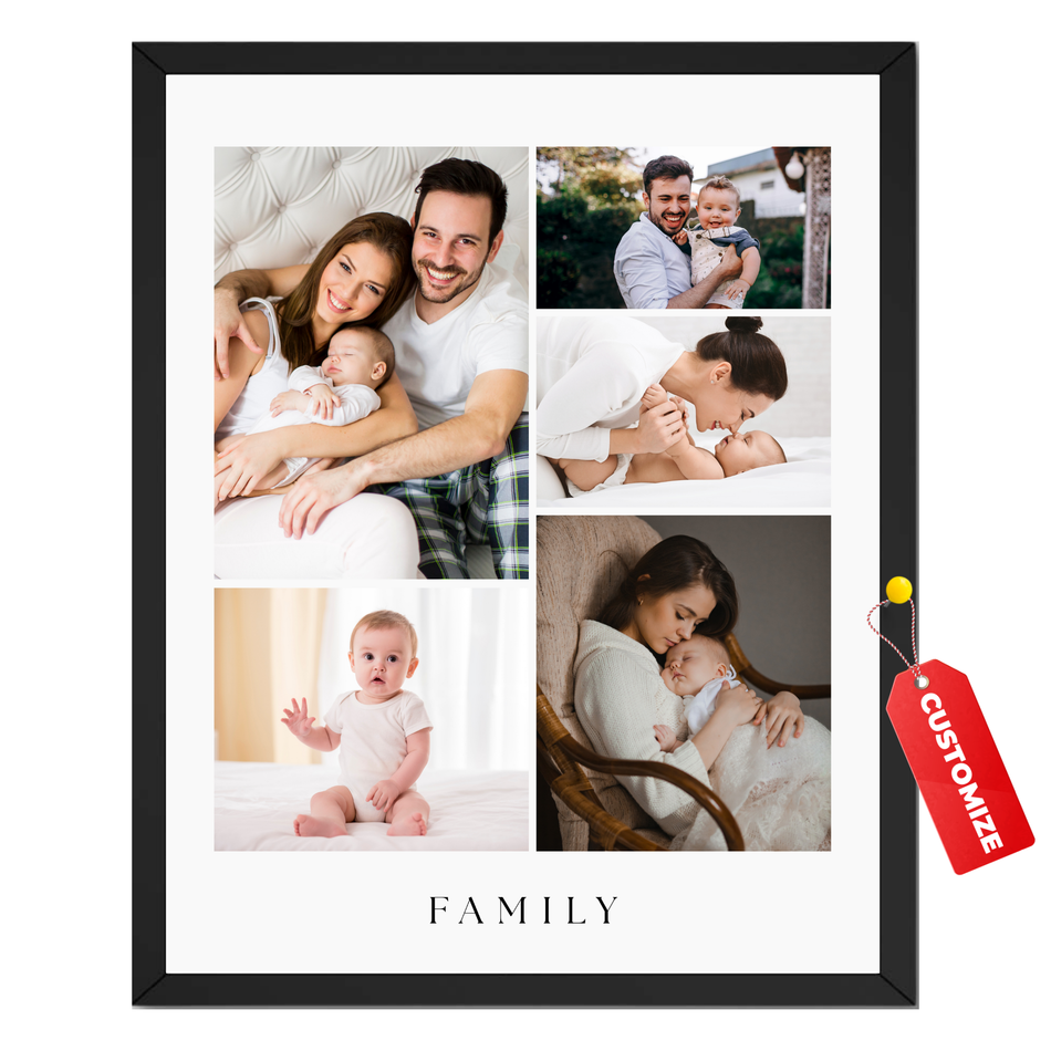 Family Photo Collage Print | Custom Multi Image Wall Art