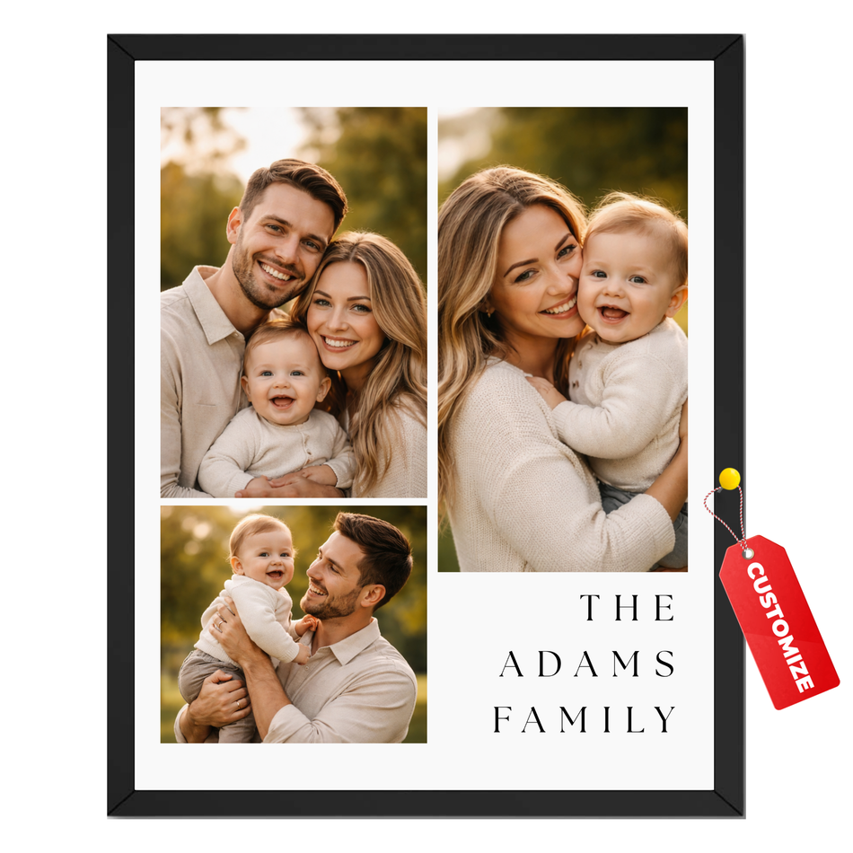 Family Name Collage Print | Custom Multi Photo Wall Art
