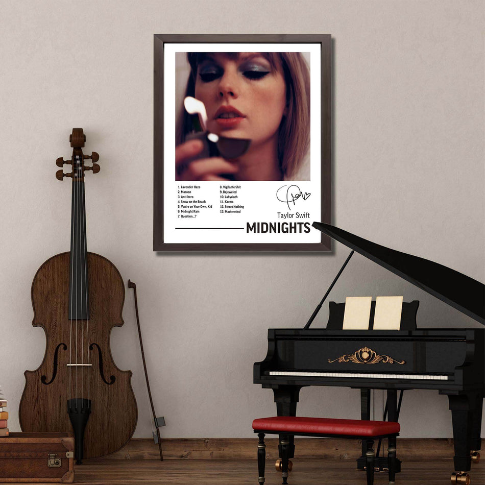 InkFlow Midnights Album Art Poster - Aesthetic Music Poster for Bedroom, Living Room, Office Decor - Modern Artwork for Music Lovers & Home Decoration - 8x10 Unframed Canvas Wall Art - Infinity Beyond Crafts