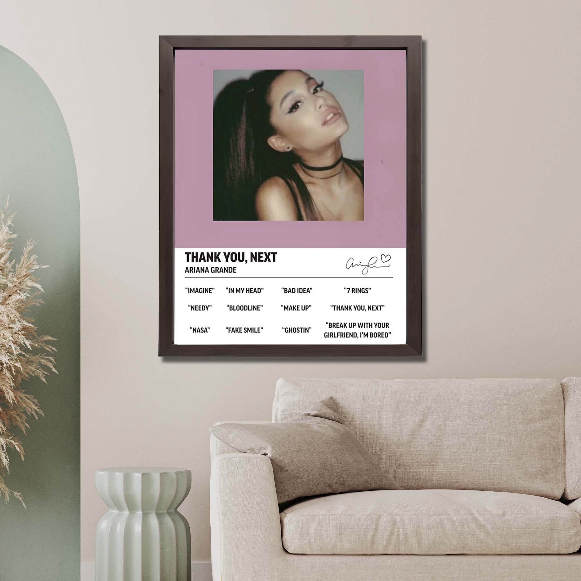 InkFlow Thank U, Next Music Poster - Art Print for Fans, Wall Décor for Home, Studio, or Office, Inspirational Artwork for Modern Spaces - 8x10 Unframed Canvas Wall Art - Infinity Beyond Crafts