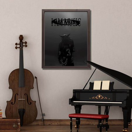 InkFlow I Am Music Inspirational Poster for Home Office Bedroom or Living Room Wall Décor - Motivational Typography Art Print - Music & Musicians Art - 8x10 Unframed Canvas Wall Art - Infinity Beyond Crafts