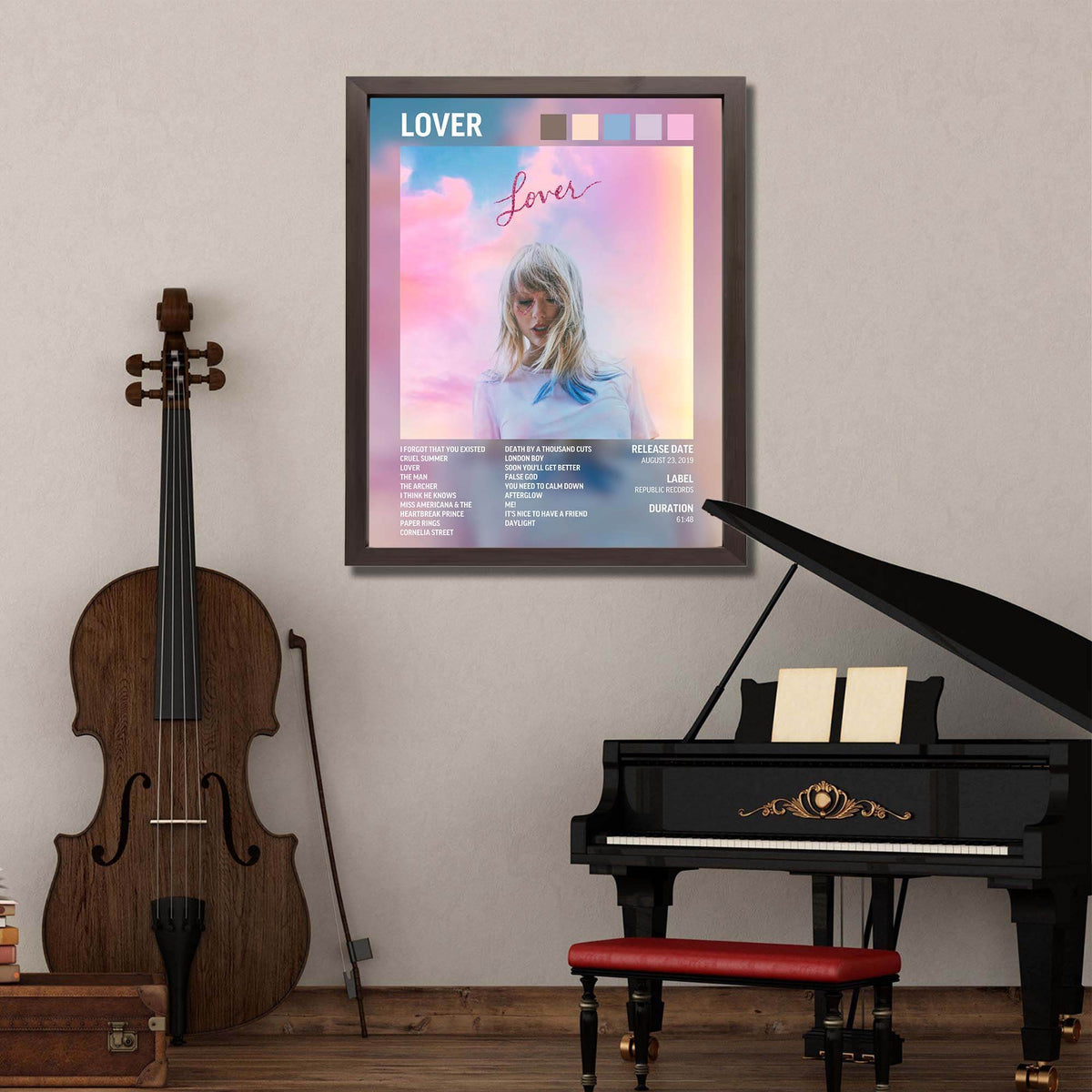 InkFlow Lover Album Poster - Vibrant Music Art Print, Stylish Wall Decor for Home or Office, Perfect Gift for Fans of Pop Music, Elegant Artwork for Music Lovers - 11x14 Unframed Canvas Wall Art - Infinity Beyond Crafts