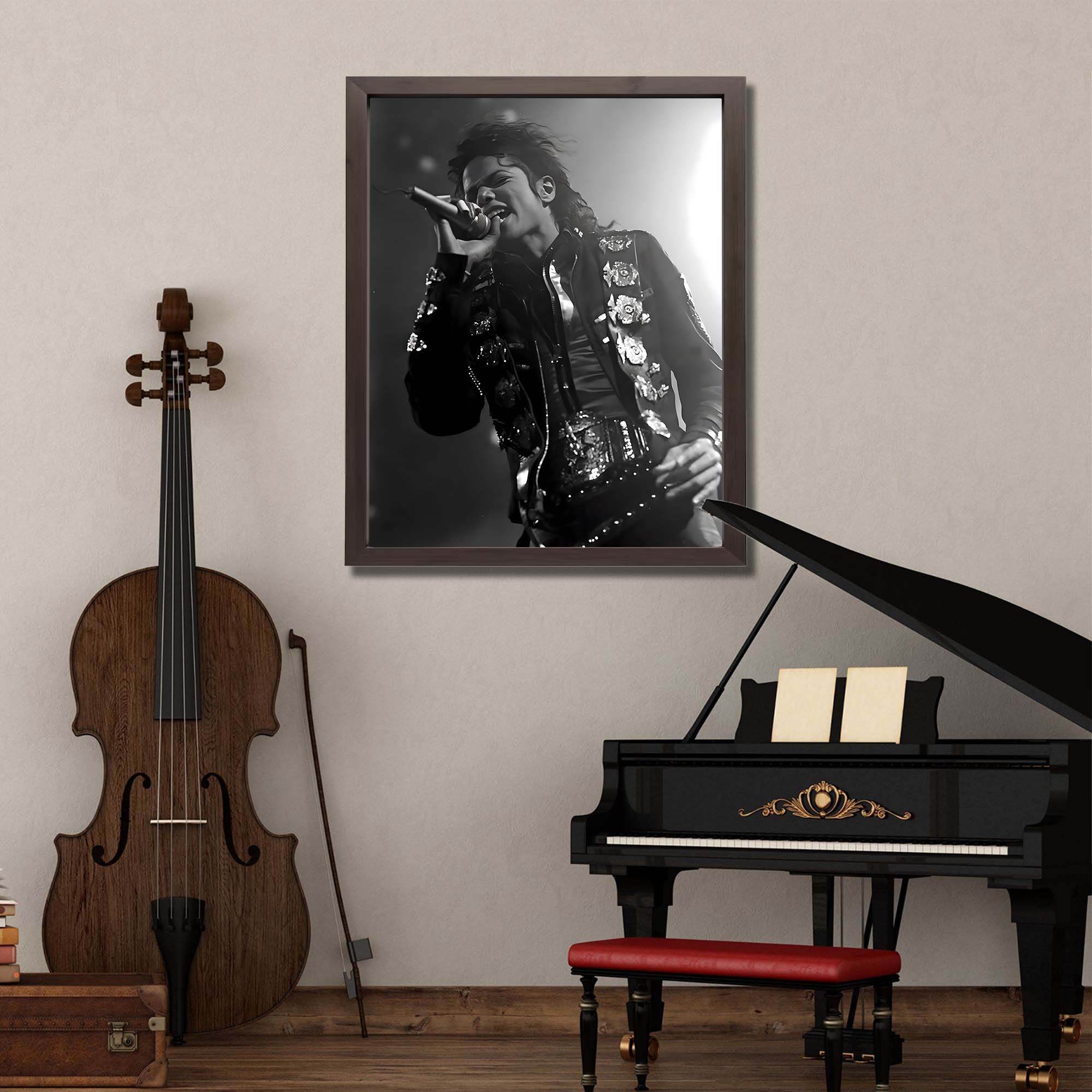 InkFlow Michael Jackson Poster - Iconic Music Legend Wall Art for Home, Office, Bedroom, or Living Room Décor - Bold and Timeless Statement Artwork Print - 8x10 Unframed Canvas Wall Art - Infinity Beyond Crafts