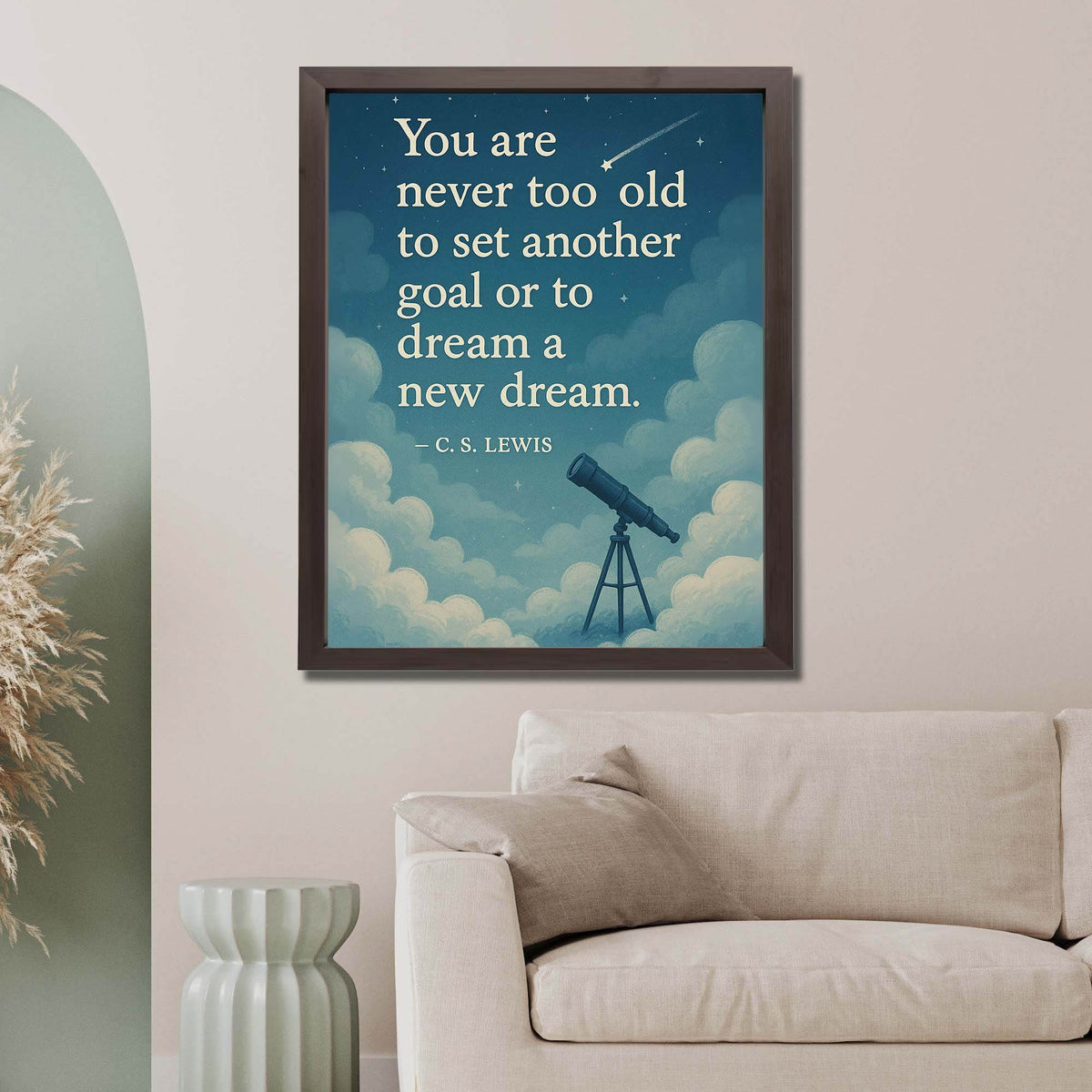 InkFlow C.S. Lewis Inspirational Quote Poster - Motivational Wall Art for Home, Office, Bedroom, Living Room Décor - Thought-Provoking Statement Piece - 8x10 Unframed Canvas Wall Art - Infinity Beyond Crafts