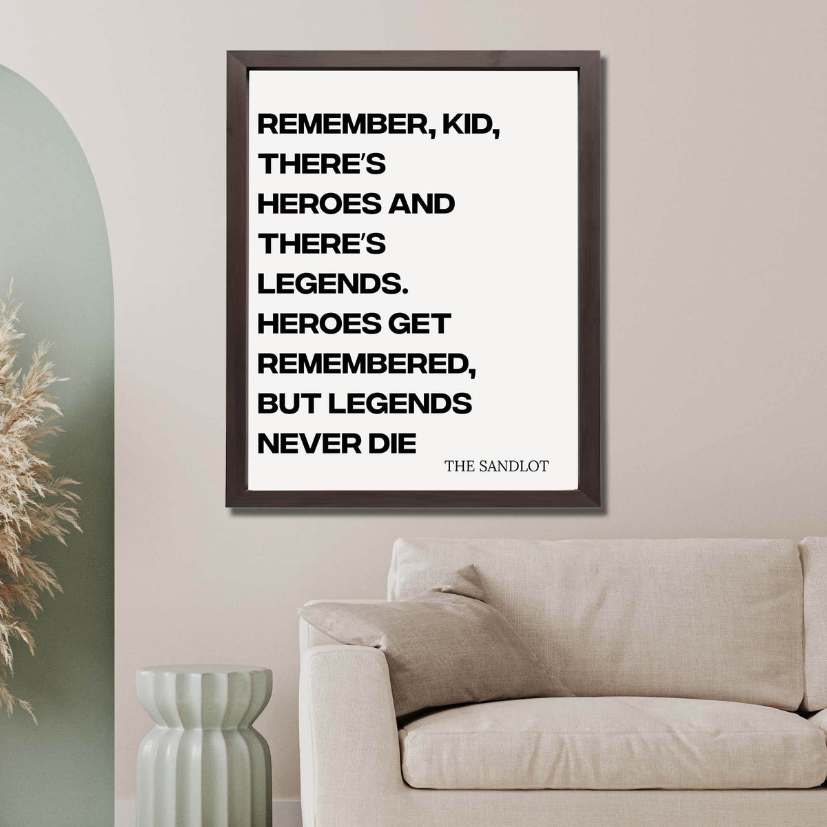 InkFlow Sandlot Quote Poster - Motivational & Inspirational Art for Baseball Fans, Perfect Wall Decor for Sports Enthusiasts - 8x10 Unframed Canvas Wall Art - Infinity Beyond Crafts