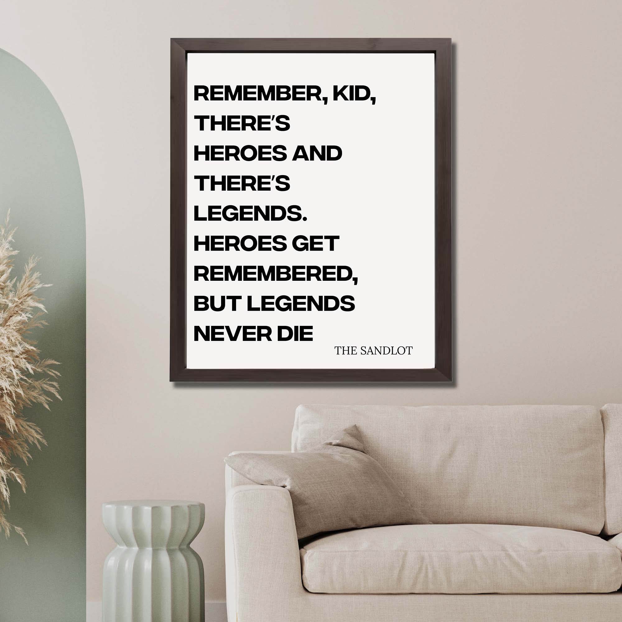 InkFlow Sandlot Quote Poster - Motivational & Inspirational Art for Baseball Fans, Perfect Wall Decor for Sports Enthusiasts - 8x10 Unframed Canvas Wall Art - Infinity Beyond Crafts