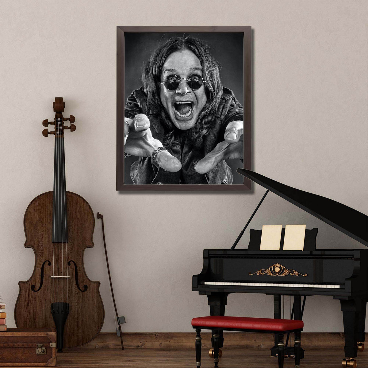 InkFlow Gritty Rock Music Poster - Classic Image Tribute to a Rock Legend, Famous People Art for Guitar Fans and Alternative Music Lovers - 8x10 Unframed Canvas Wall Art - Infinity Beyond Crafts