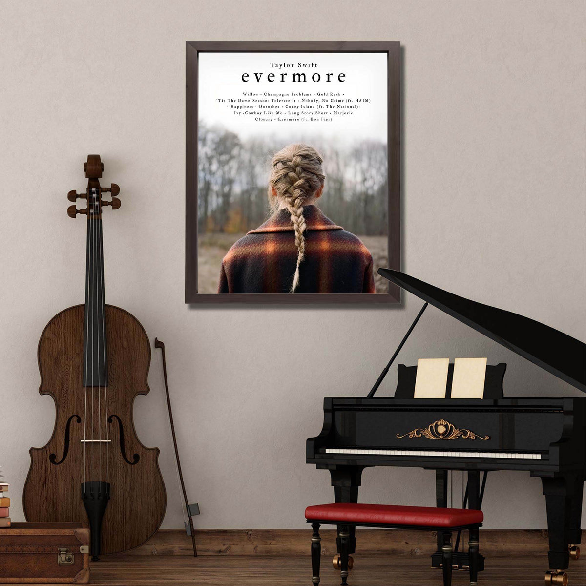 InkFlow Evermore Album Poster - Beautiful Indie Folk Music Artwork - Perfect Wall Decor for Bedroom, Living Room, or Office - Music & Musicians Art - 8x10 Unframed Canvas Wall Art - Infinity Beyond Crafts