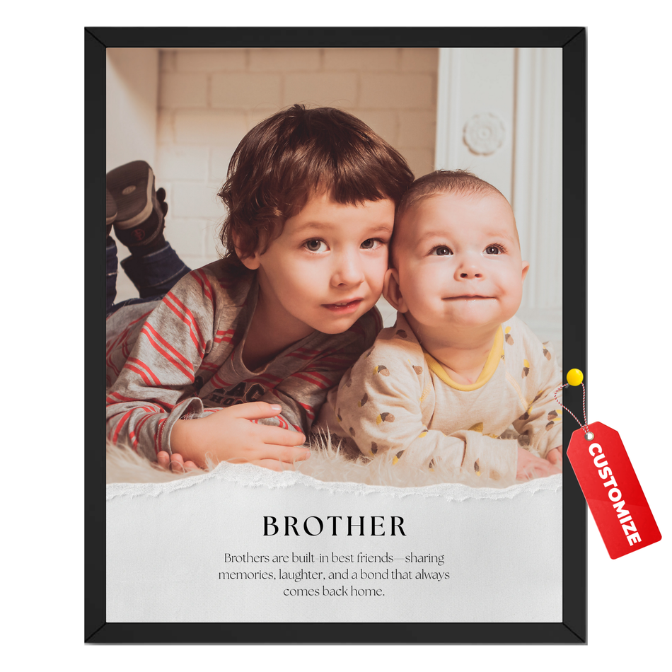 Brothers Memory Print | Custom Sibling Photo Wall Art