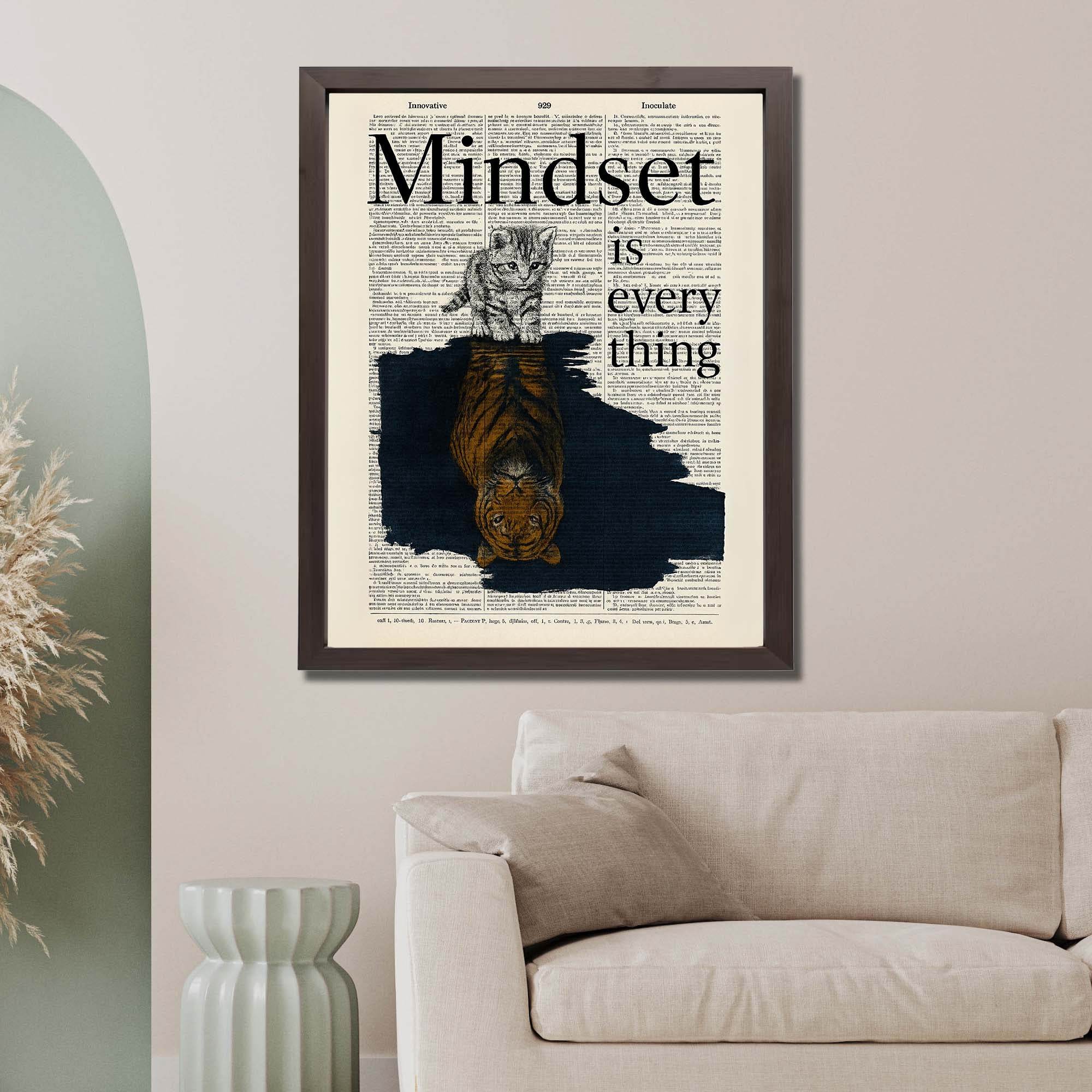 InkFlow Mindset is Everything Poster - Motivational Wall Art for Home, Office, Bedroom, Living Room Décor - Inspirational Quote to Empower and Encourage Growth - 8x10 Unframed Wall Art - Infinity Beyond Crafts