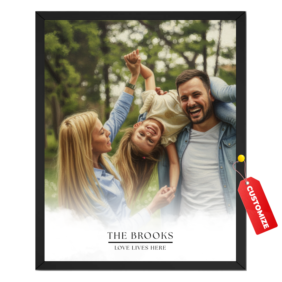 Love Lives Here Print | Custom Family Photo Wall Art