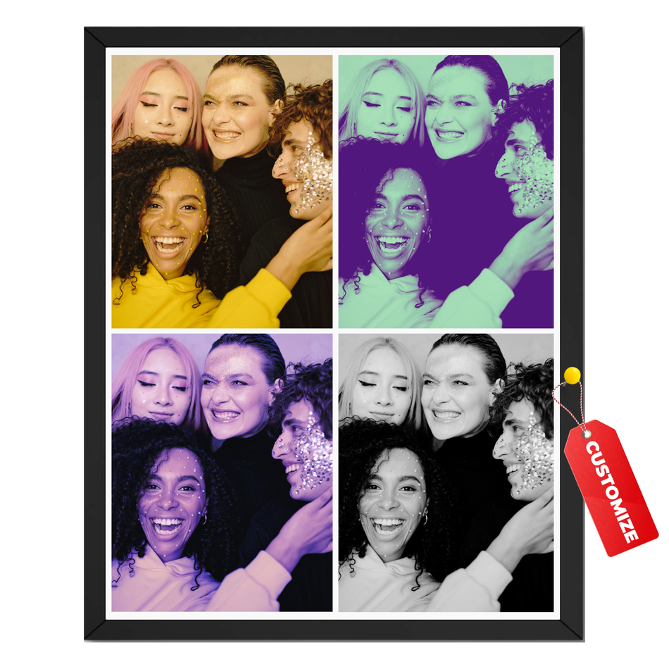 Personalized Photo Booth Print | Custom Multi Color Pop Art Wall Art