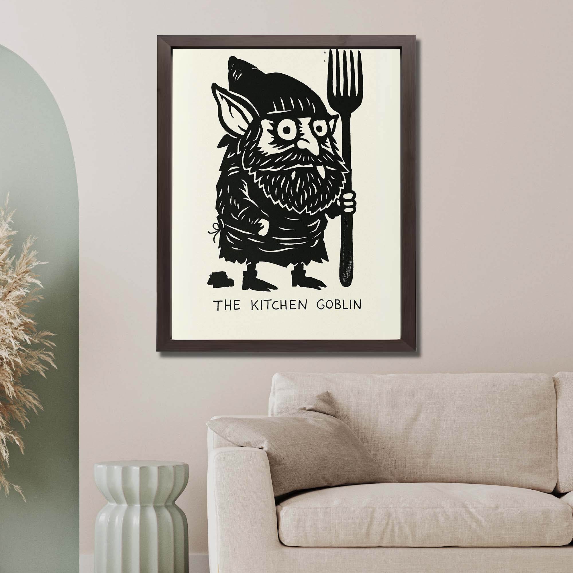 InkFlow The Kitchen Goblin - Whimsical Goblin Print for Kitchen Decor, Fun and Quirky Art for Cooking Space, Unique Kitchen Wall Art, Perfect Gift for Food Enthusiasts - 8x10 Unframed Wall Art - Infinity Beyond Crafts