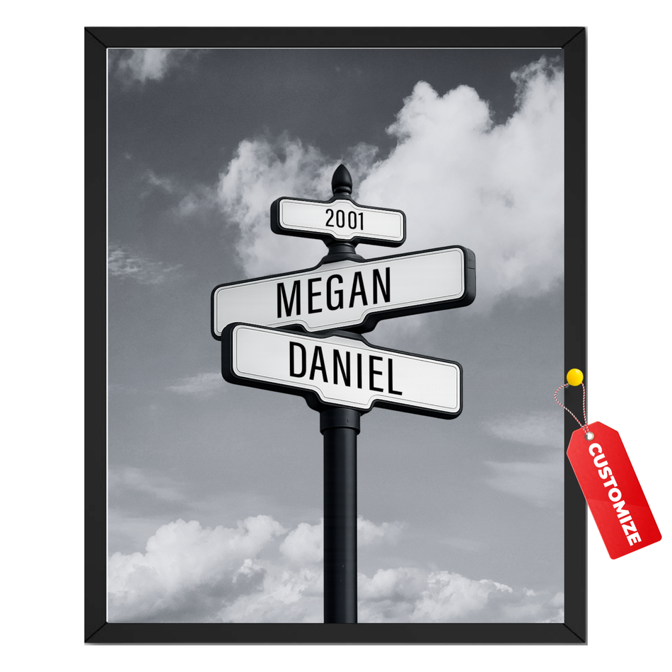 Love Street Print | Custom Couple Name Wall Art