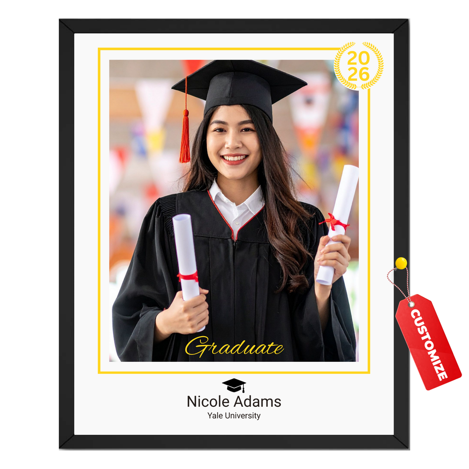 Personalized Graduate Portrait Print | Custom School Photo Wall Art