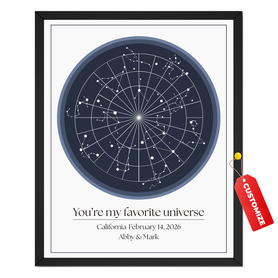 Star Map Print | Custom Night Sky Constellation Wall Art