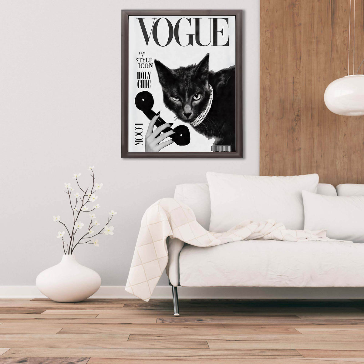 InkFlow Vogue Cat Poster - Fashion-Inspired Wall Art for Home, Office, Bedroom, or Living Room Décor - Chic and Whimsical Statement Artwork Print - 8x10 Unframed Canvas Wall Art - Infinity Beyond Crafts