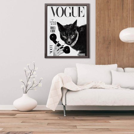 InkFlow Vogue Cat Poster - Fashion-Inspired Wall Art for Home, Office, Bedroom, or Living Room Décor - Chic and Whimsical Statement Artwork Print - 8x10 Unframed Canvas Wall Art - Infinity Beyond Crafts