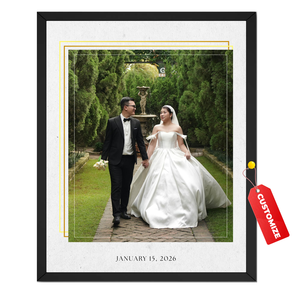 Personalized Wedding Portrait Print | Custom Couple Photo Wall Art