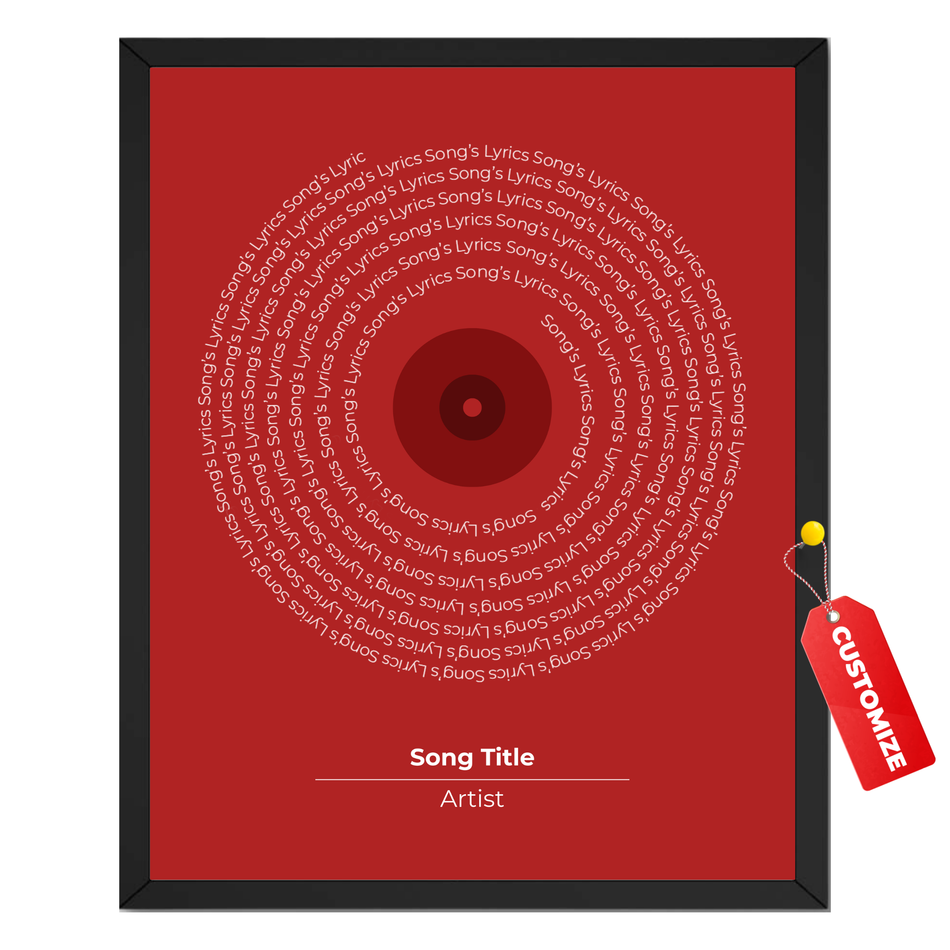 Personalized Favorite Song Print | Custom Minimalist Vinyl Lyrics Wall Art
