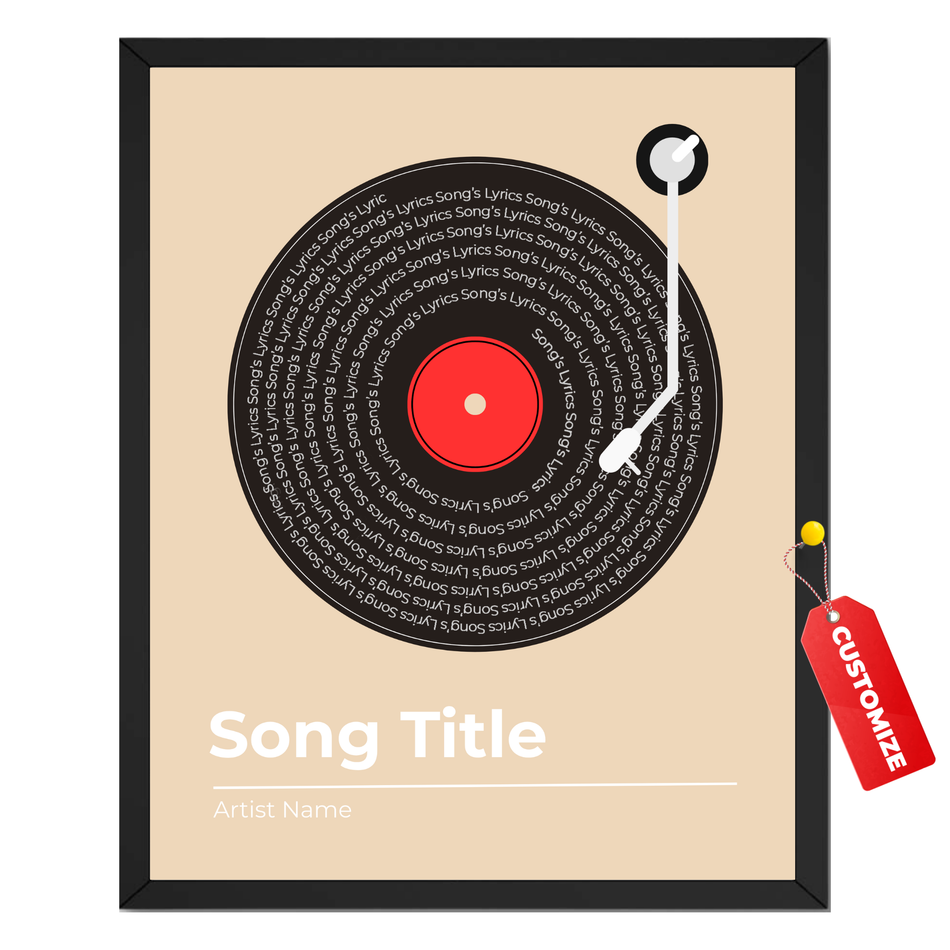 Personalized Favorite Song Print | Custom Red Vinyl Music Wall Art