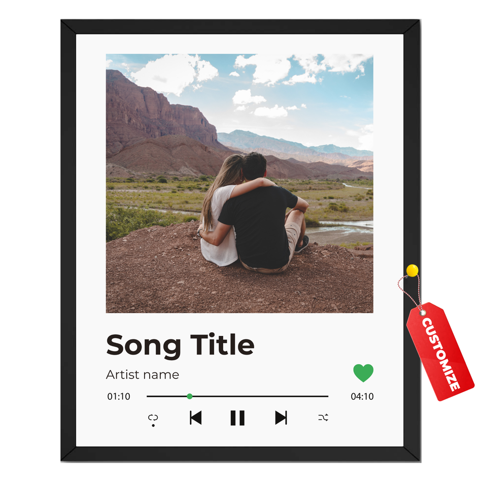 Personalized Music Player Print | Custom Song Photo Wall Art