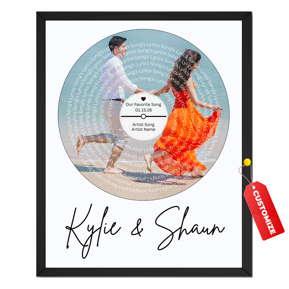 Personalized Song Lyrics Print | Custom Circular Photo Music Wall Art