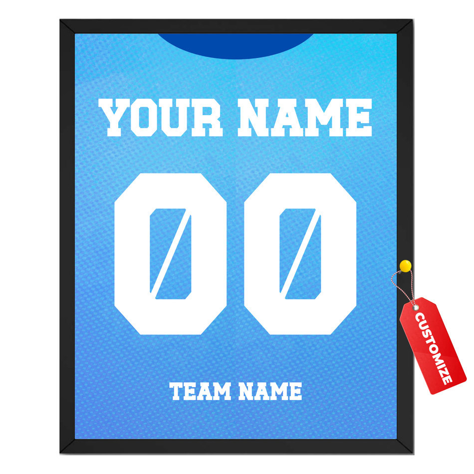 Personalized Sports Jersey Print | Custom Name and Number Team Wall Art