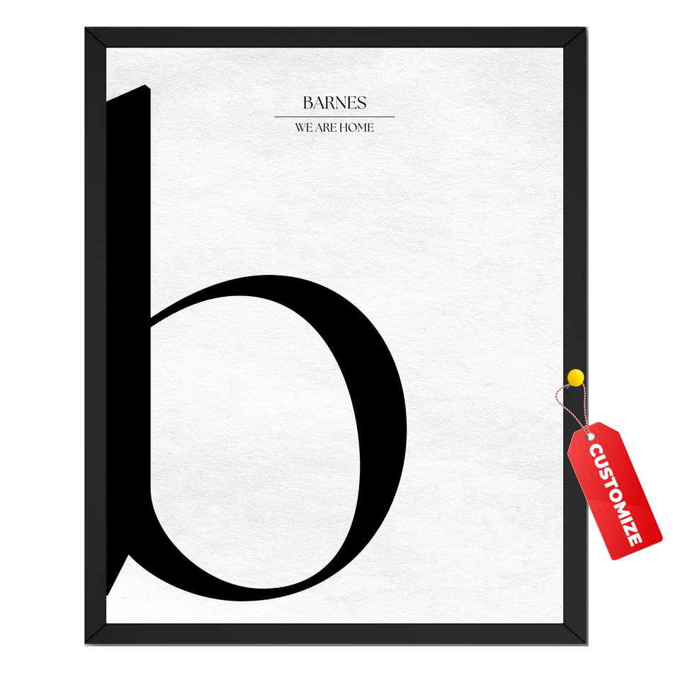 InkFlow Posters Personalized Custom Initial Print: Customized Last Name Poster and Canvas