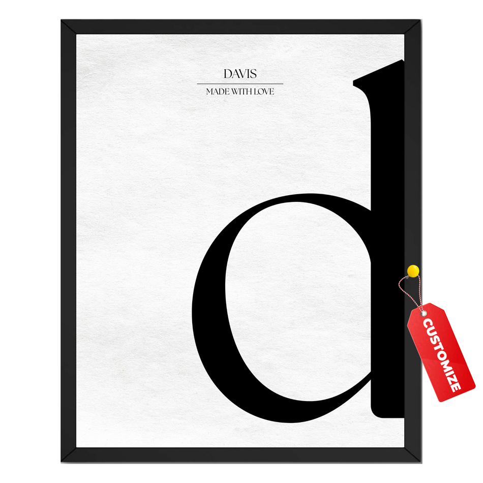 InkFlow Posters Personalized Name Initial Print: Customized Monogram Letter Poster and Canvas,