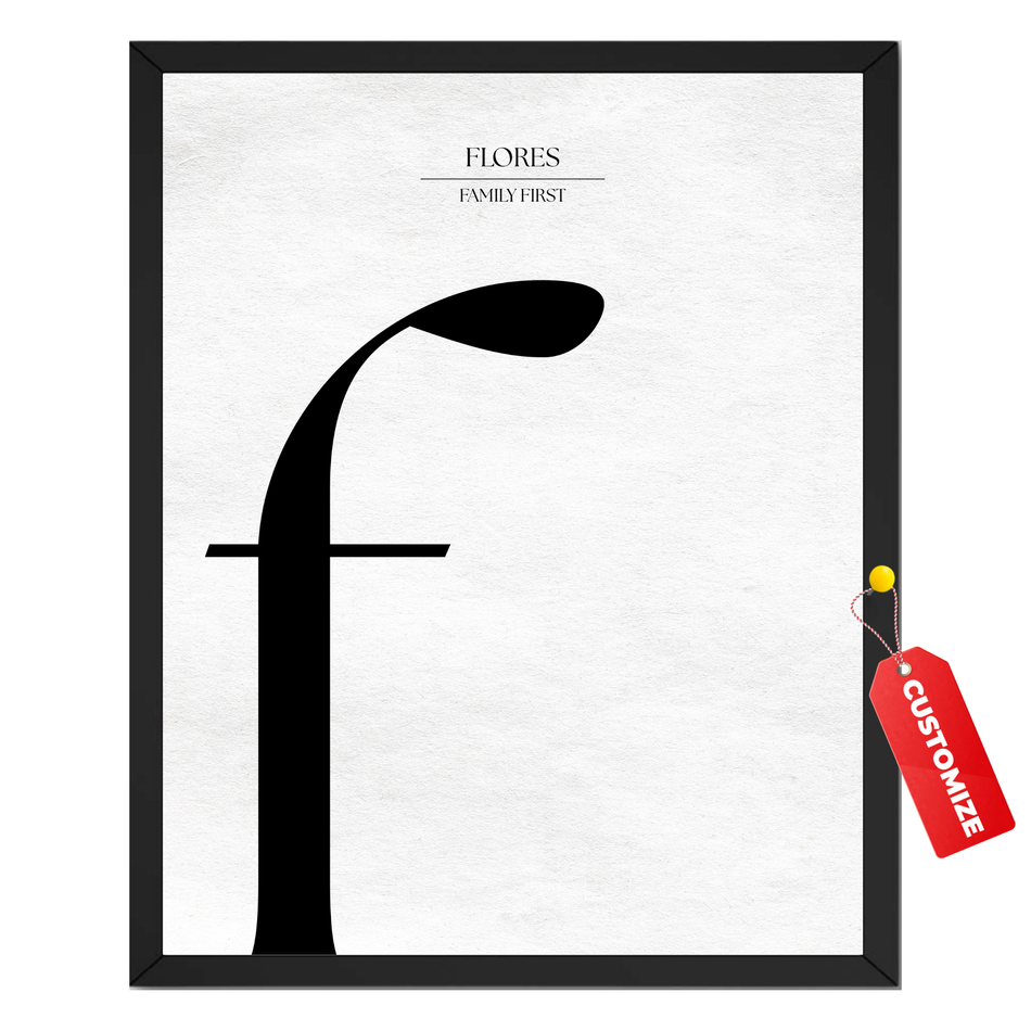 InkFlow Posters Personalized Name Initial Print - Customized Elegant Letter Poster and Canvas